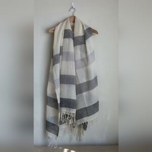 Madewell Cotton And Wool Blend Scarf With Fringe New With Tags One Size